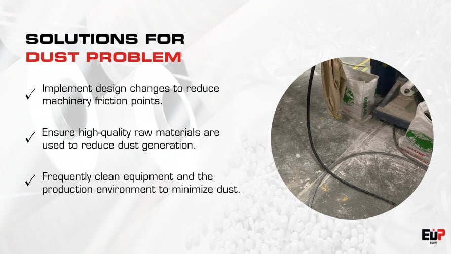 Solutions for dust problem in PP raffia production