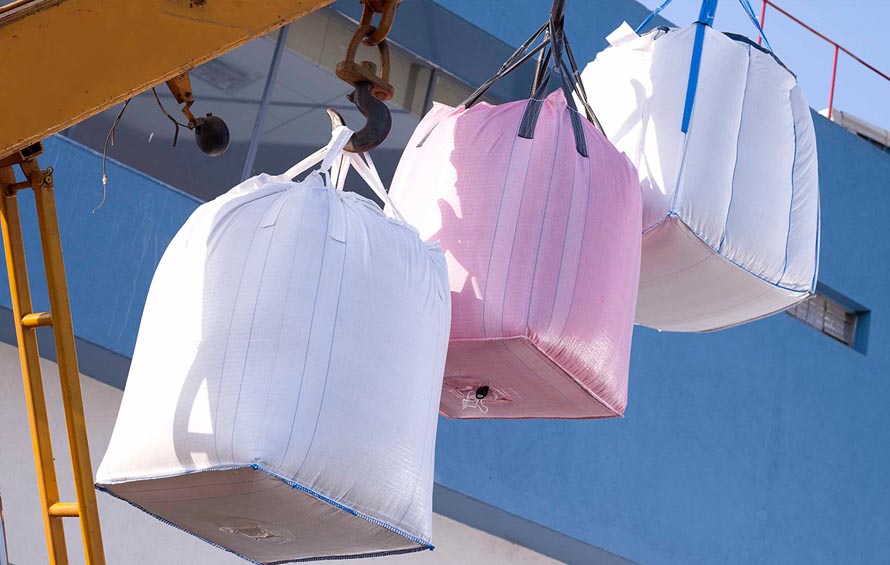 Jumbo bags, crafted with advanced techniques, ensure reliable bulk material storage and transportation