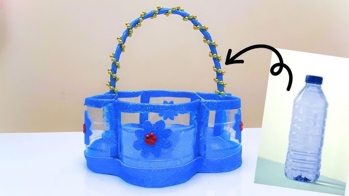 Plastic woven basket