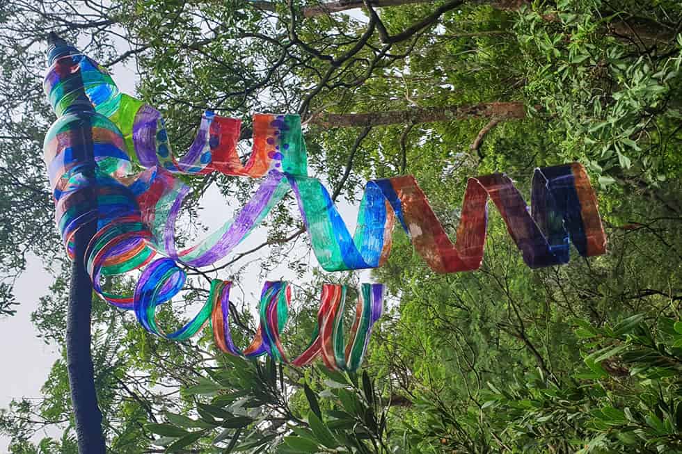 Wind spirals made from plastic bottles