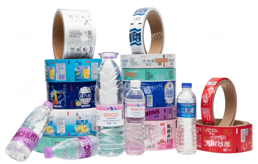 Adhesive labels on plastic bottles using printable sheets, a Inkjet or laser printer, scissors, and a ruler