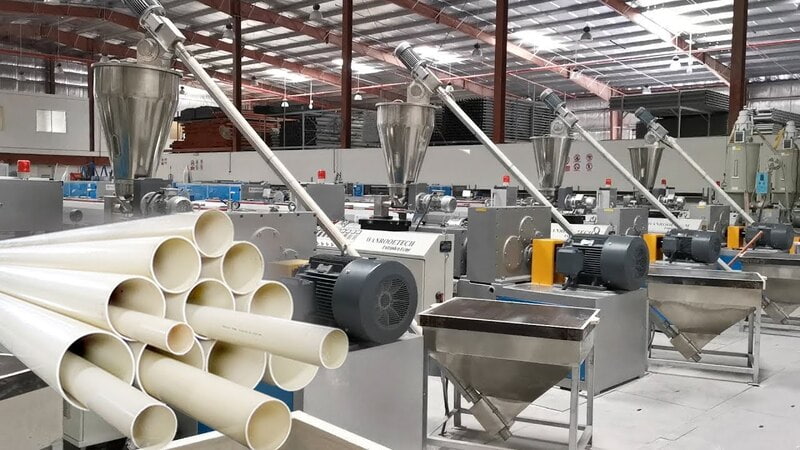 Molding and Cooling PVC Pipes