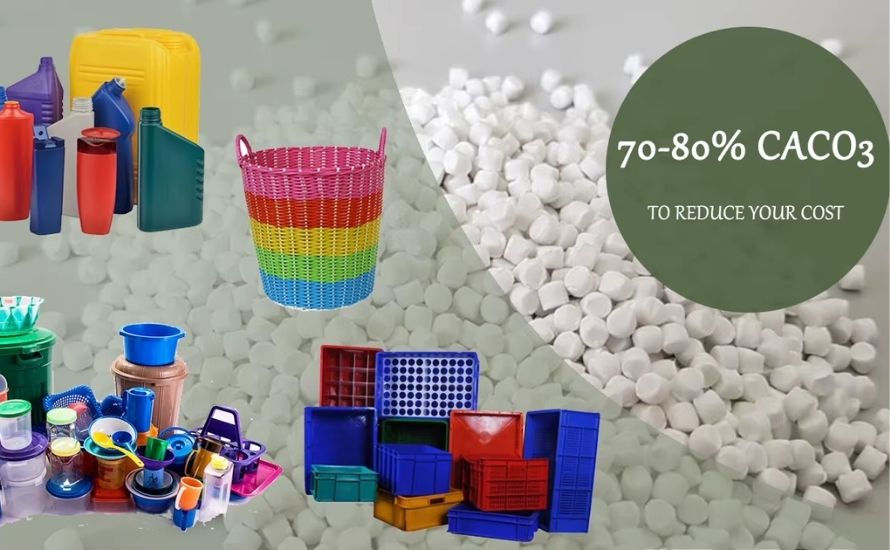 Calcium carbonate filler masterbatch reduces production costs in consumer goods like toys and household items while ensuring quality and safety standards